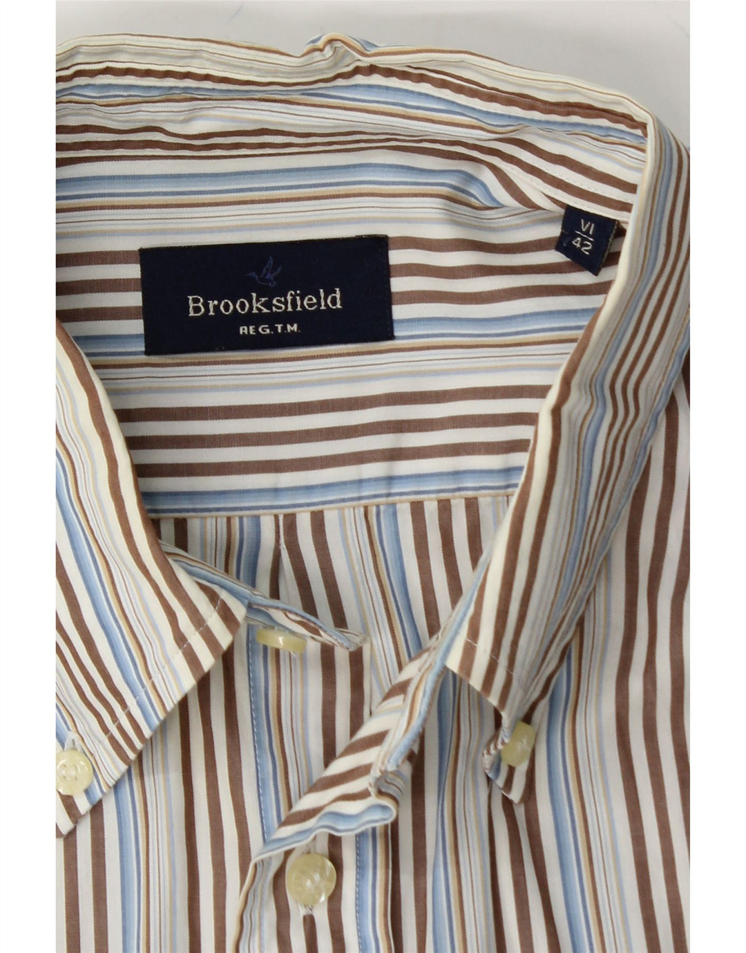 BROOKSFIELD Mens Shirt Size 42 Large Multicoloured Striped Cotton Vintage Brooksfield and Second-Hand Brooksfield from Messina Hembry 
