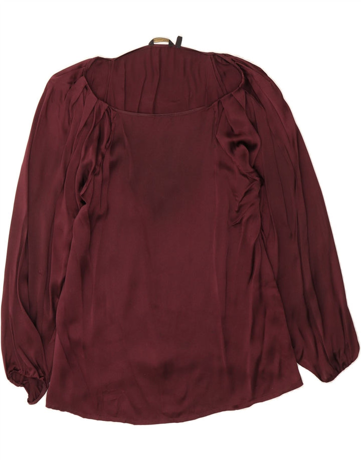 MASSIMO DUTTI Womens Long Sleeve Blouse Top EU 38 Medium Burgundy Vintage Massimo Dutti and Second-Hand Massimo Dutti from Messina Hembry 