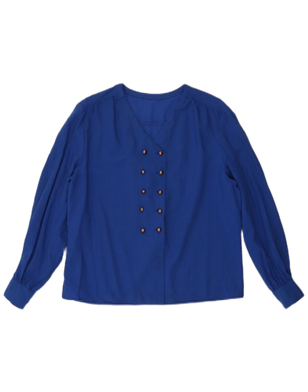 Cămașă Bluză Vintage pentru Femei Marea Britanie 16 Large Albastru