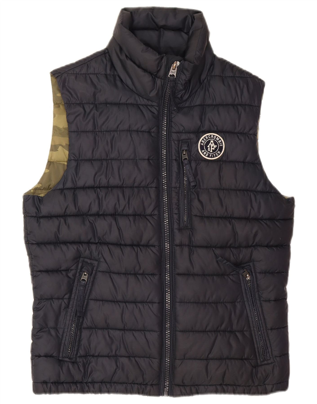 Gilet căptușit pentru bărbați Abercrombie & Fitch UK 36 Poliester mic, albastru bleumarin