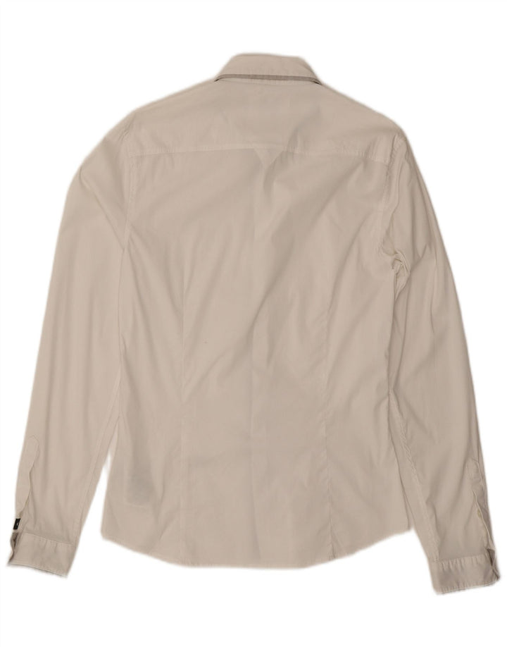 Cămașă Slim Fit GUESS pentru bărbați, bumbac alb mic