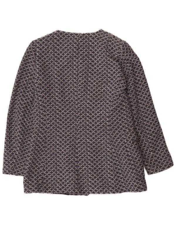 Blazer pentru femei Zara cu model abstract, UK 14 mare, bumbac bleumarin