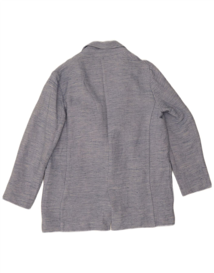 Jachetă blazer deschisă pentru femei Zara UK 14, mare, albastru, acetat