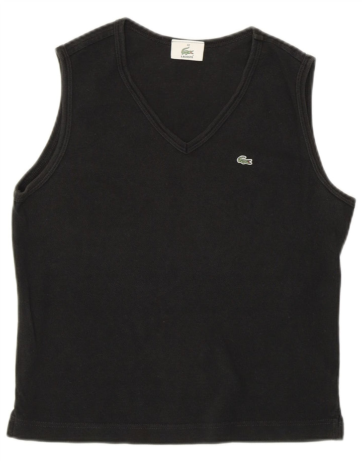 Lacoste Crop Vest Top pentru femei Mărimea 42 Lung Negru