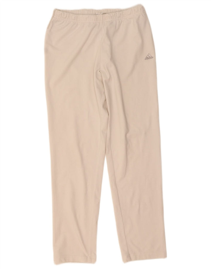 ADIDAS Womens Tracksuit Trousers UK 16 Large Off White Polyester