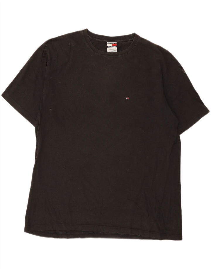 Tricou Tommy Hilfiger pentru bărbați Top mare din bumbac negru