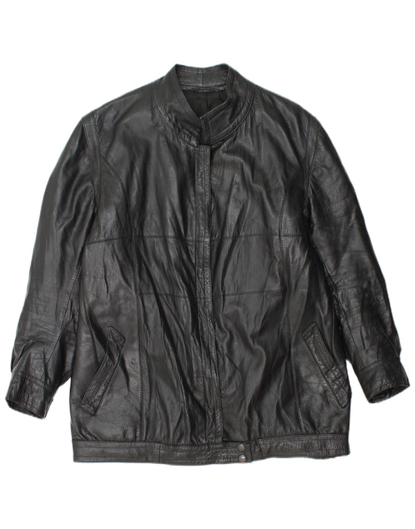 Jachetă de piele vintage pentru femei UK 14 Medium Black