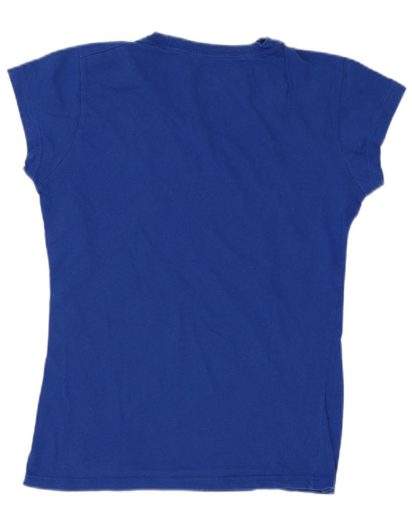 Tricou cu grafică din Londra Hard Rock Cafe pentru femei Top UK 12 Bumbac albastru mediu