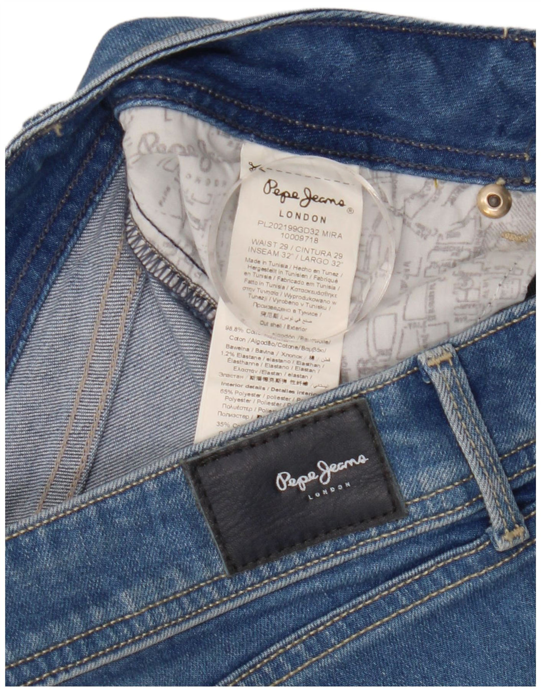 PEPE Jeans Blugi Subțiri De Damă W29 L32 Bumbac Albastru