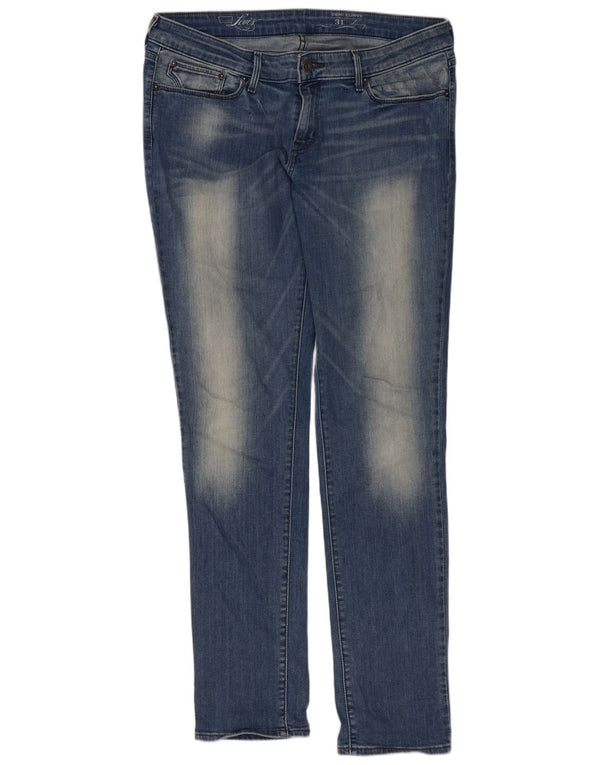 Levi's Womens Demi Curve Low Waist Skinny Jeans W31 L34 Blue Cotton