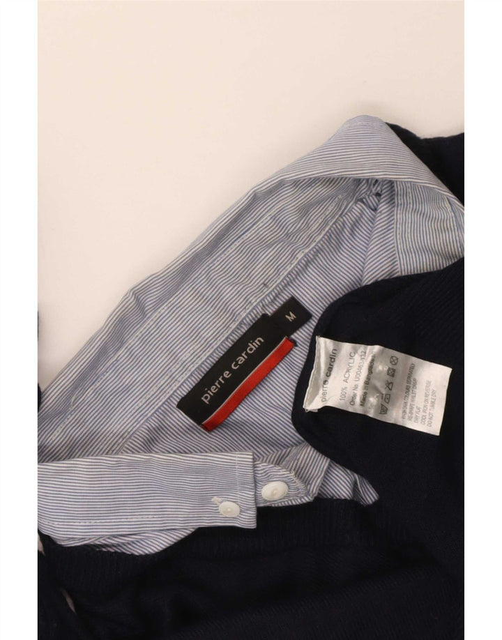 Pulover cu decolteu în V Pierre Cardin pentru bărbați, acrilic, albastru bleumarin mediu