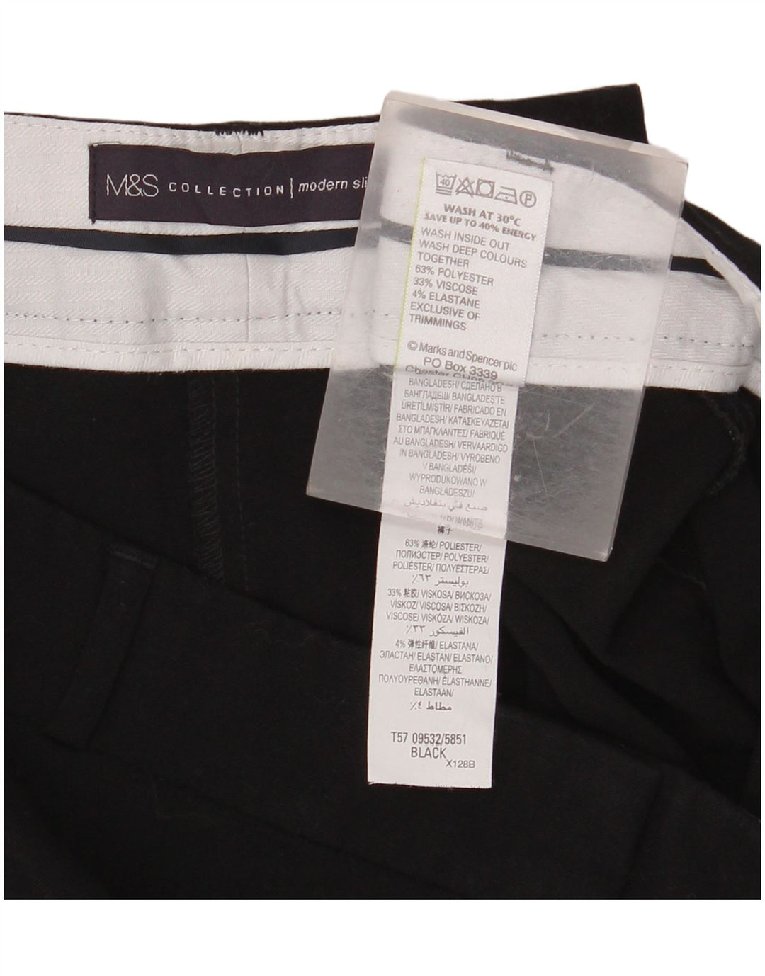 MARKS & SPENCER Pantaloni de costum crop pentru femei UK 14 Medium L34 L26 Negru