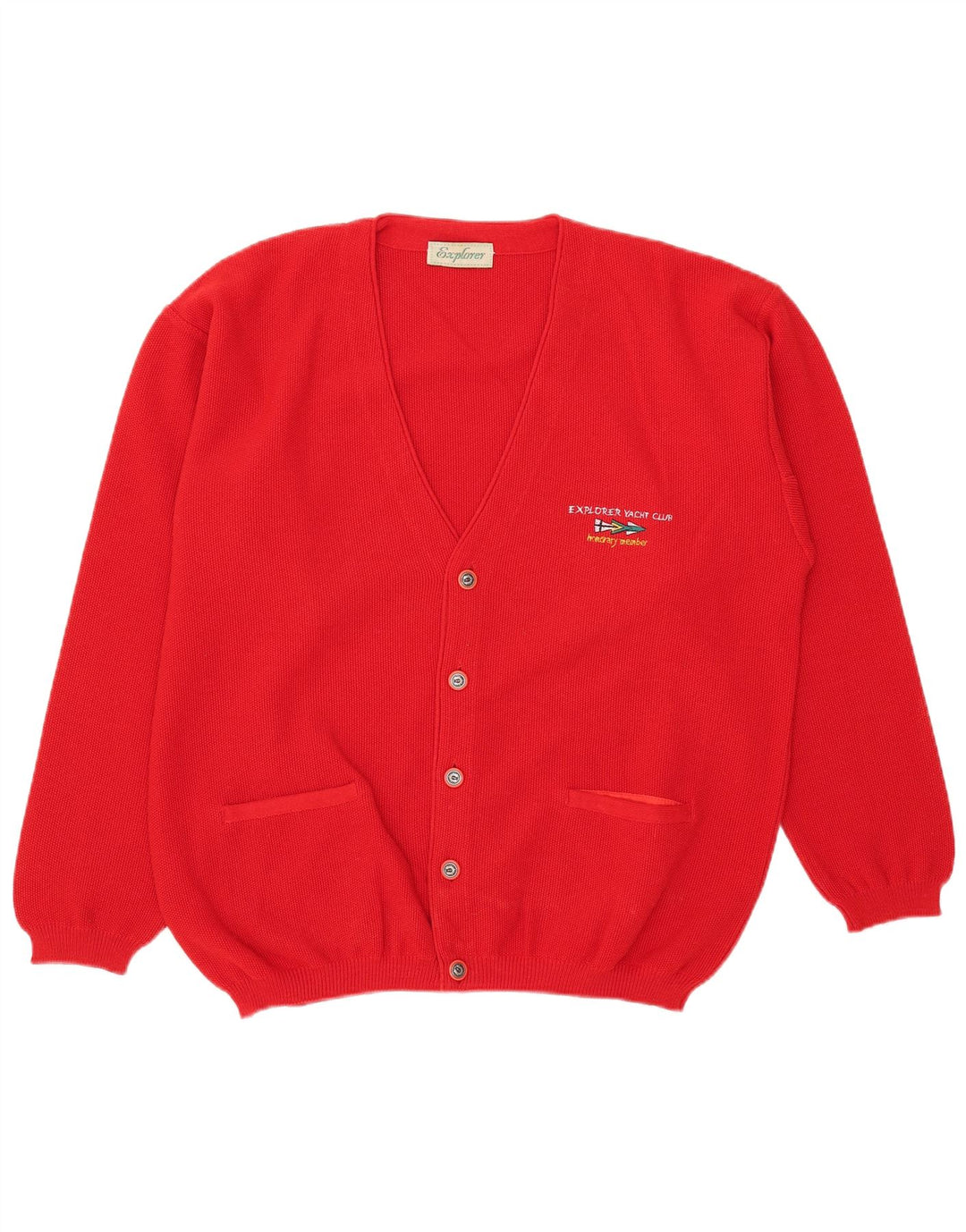 Pulover cardigan pentru bărbați Explorer IT 54 XL roșu acrilic