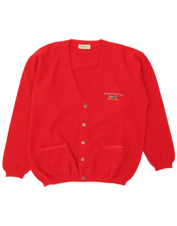 Pulover cardigan pentru bărbați Explorer IT 54 XL roșu acrilic