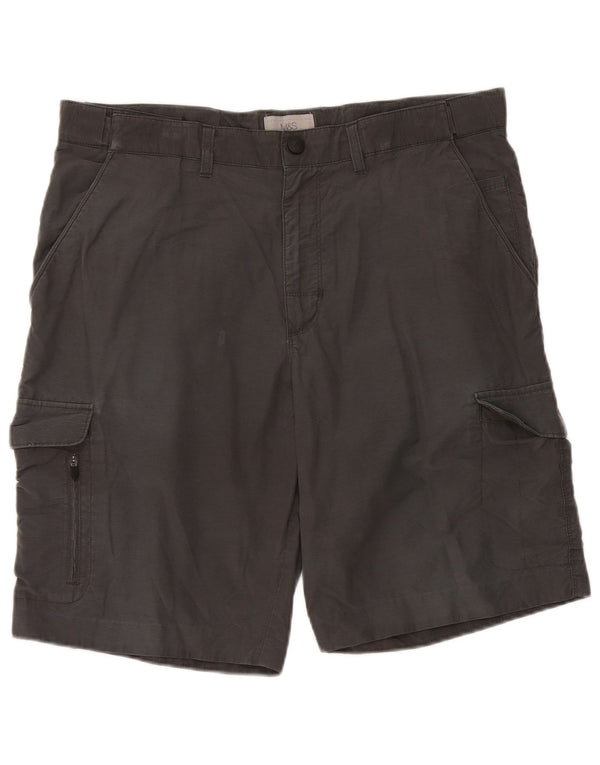 Pantaloni scurți cargo pentru bărbați Marks & Spencer W34, bumbac gri mare