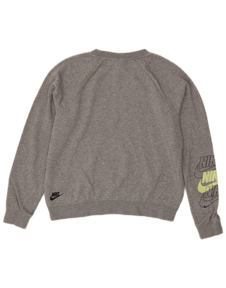 Pulover oversized crop Nike pentru femei UK 10 mic, gri, pete
