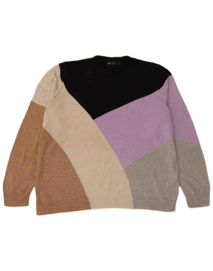 Pulover pentru femei Marks & Spencer cu decolteu triplu, UK 18 XL, multicolor