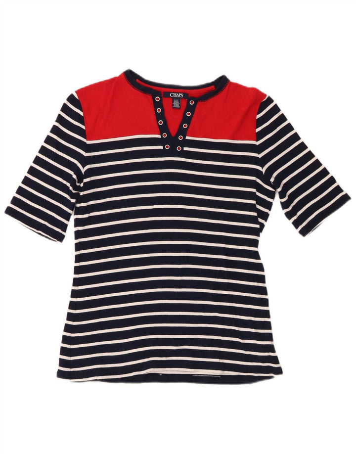 Tricou pentru femei Chaps Top UK 12 Medium bleumarin, bumbac cu dungi
