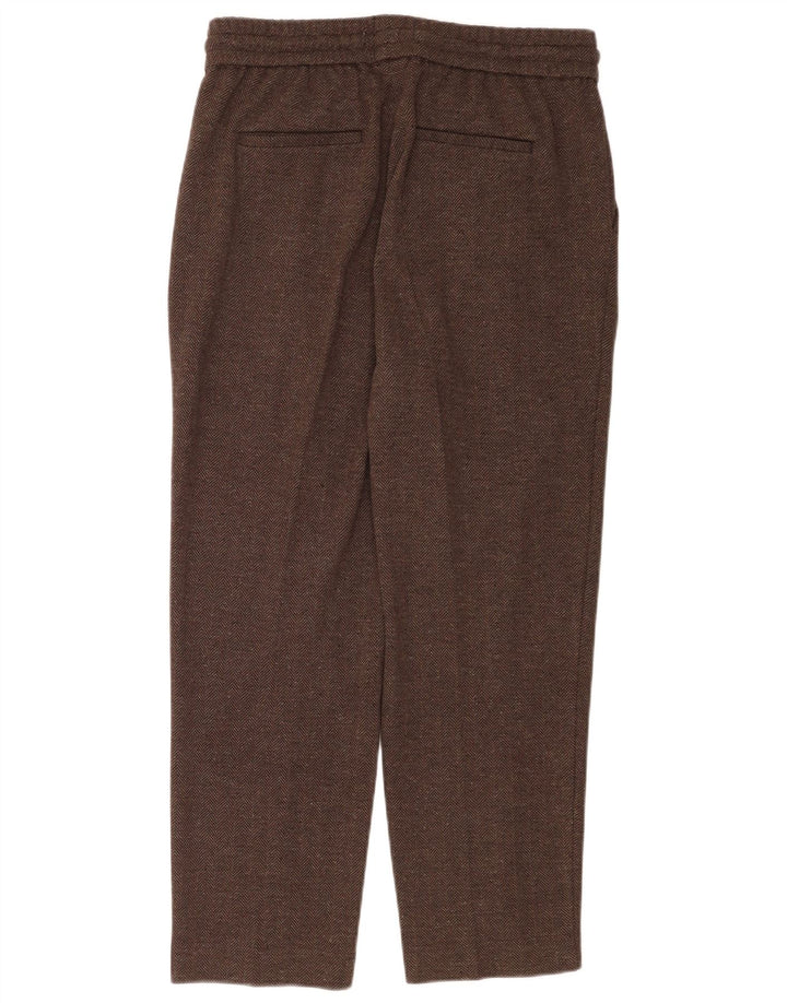 Pantaloni de trening Reiss pentru femei UK 12 Medium Brown Herringbone Bumbac