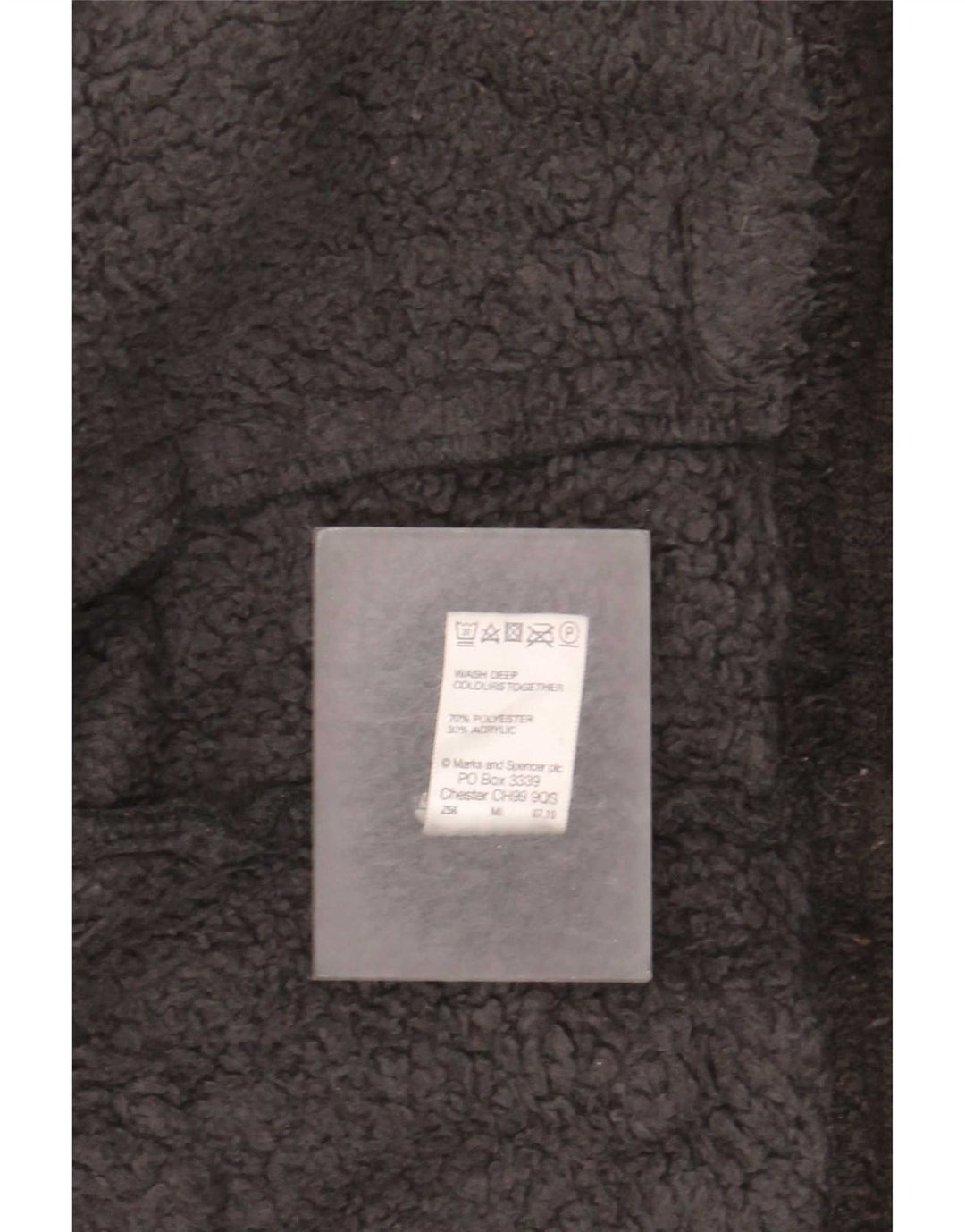 Jachetă pentru bărbați Marks & Spencer Sherpa Fleece UK 40 Poliester negru mare