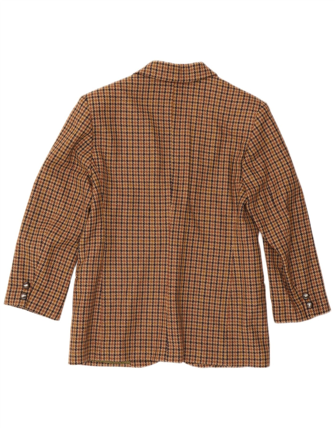 Jachetă vintage pentru femei cu 2 nasturi IT 44 Lână maro medie Houndstooth