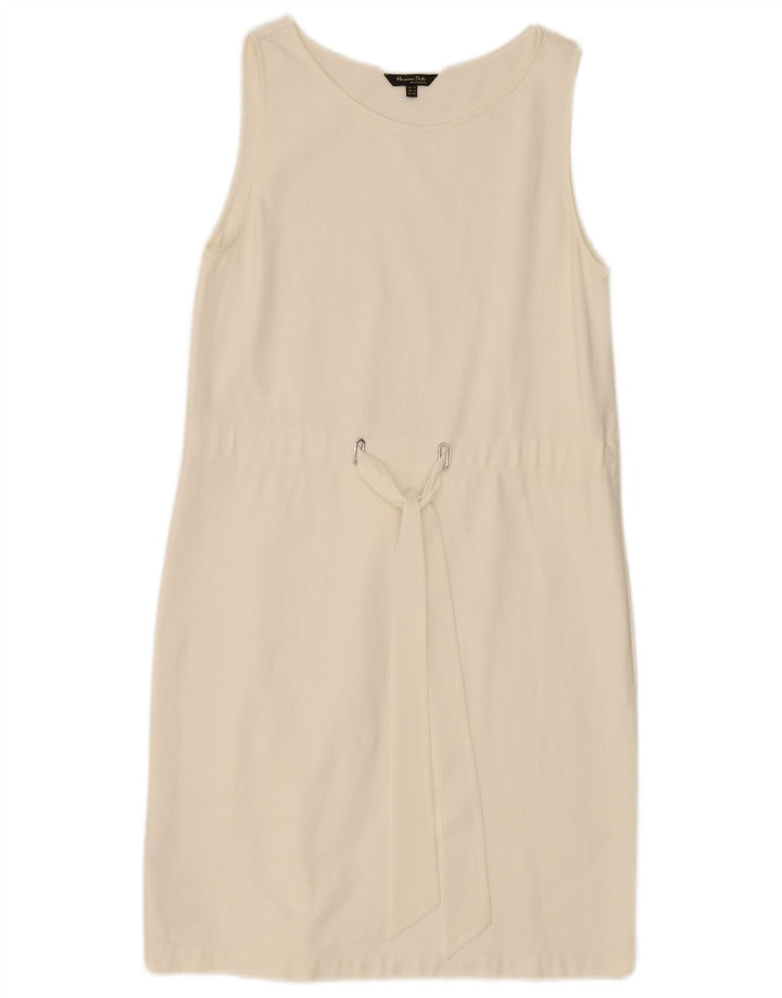 Massimo Dutti Rochie fără mâneci pentru femei, UK 12 Poliester alb mediu