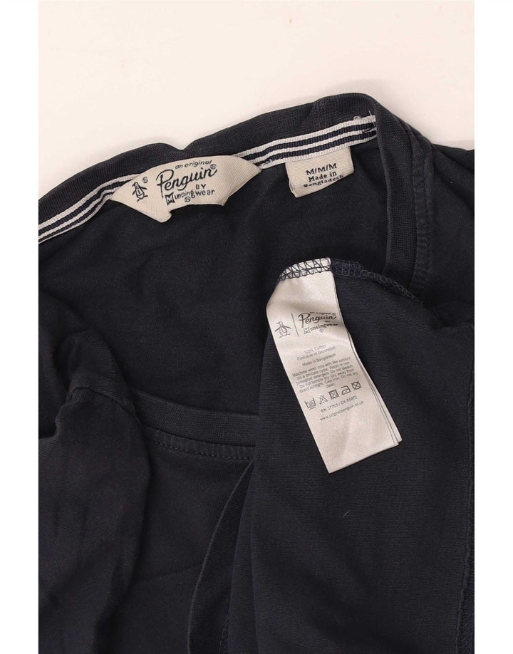 Tricou cu mânecă scurtă pentru bărbați Penguin, cu mâneci scurte, cu croiala normală, top mediu din bumbac bleumarin