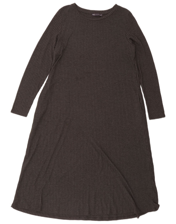 Rochie maxi cu mânecă lungă pentru femei Marks & Spencer UK 16 Poliester mare gri