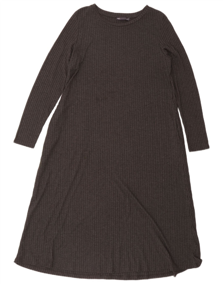 Rochie maxi cu mânecă lungă pentru femei Marks & Spencer UK 16 Poliester mare gri
