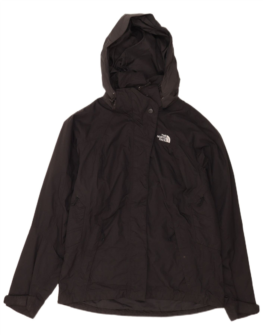 Jachetă Windbreaker pentru femei cu glugă The North Face UK 14 Medium Black Nylon