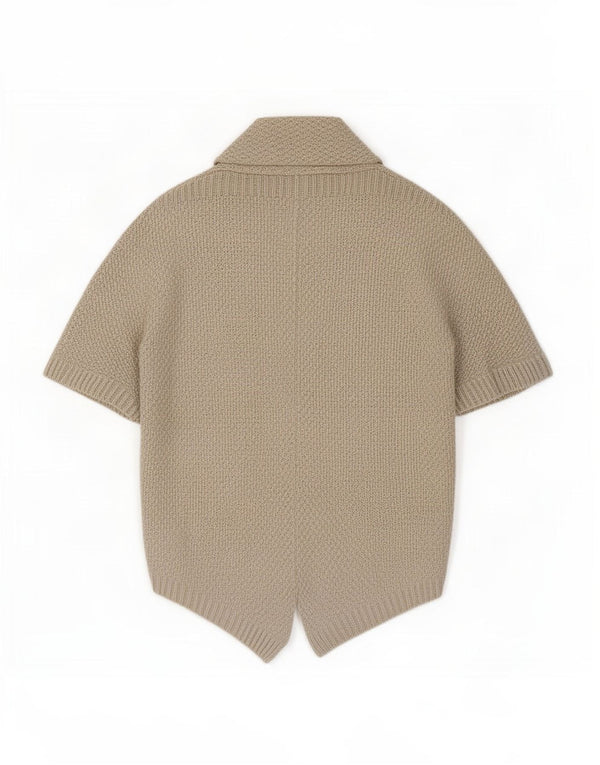 Pulover cardigan deschis supradimensionat cu mânecă scurtă pentru femei Zara UK 14 Bej mediu