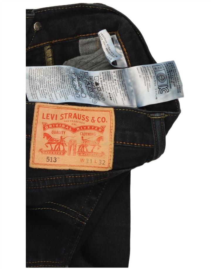 Blugi drepti pentru bărbați Levi's 513 W31 L29 Bumbac bleumarin