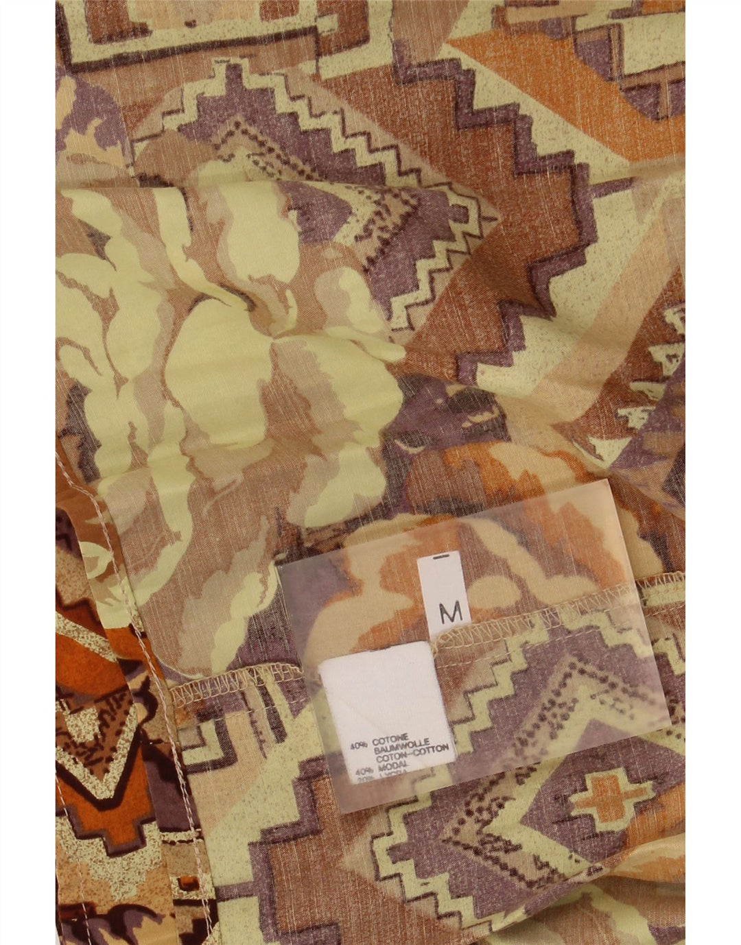 Fusta plisată pentru femei VINTAGE Medium W30 Brown Patchwork Bumbac