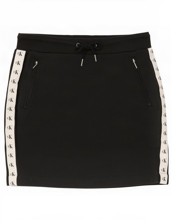 Fusta grafică pentru femei Calvin Klein UK 14 Medium Black Colorblock Bumbac