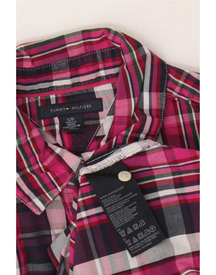 Cămașă Tommy Hilfiger pentru femei UK 10 mic, roz, din bumbac cu carouri