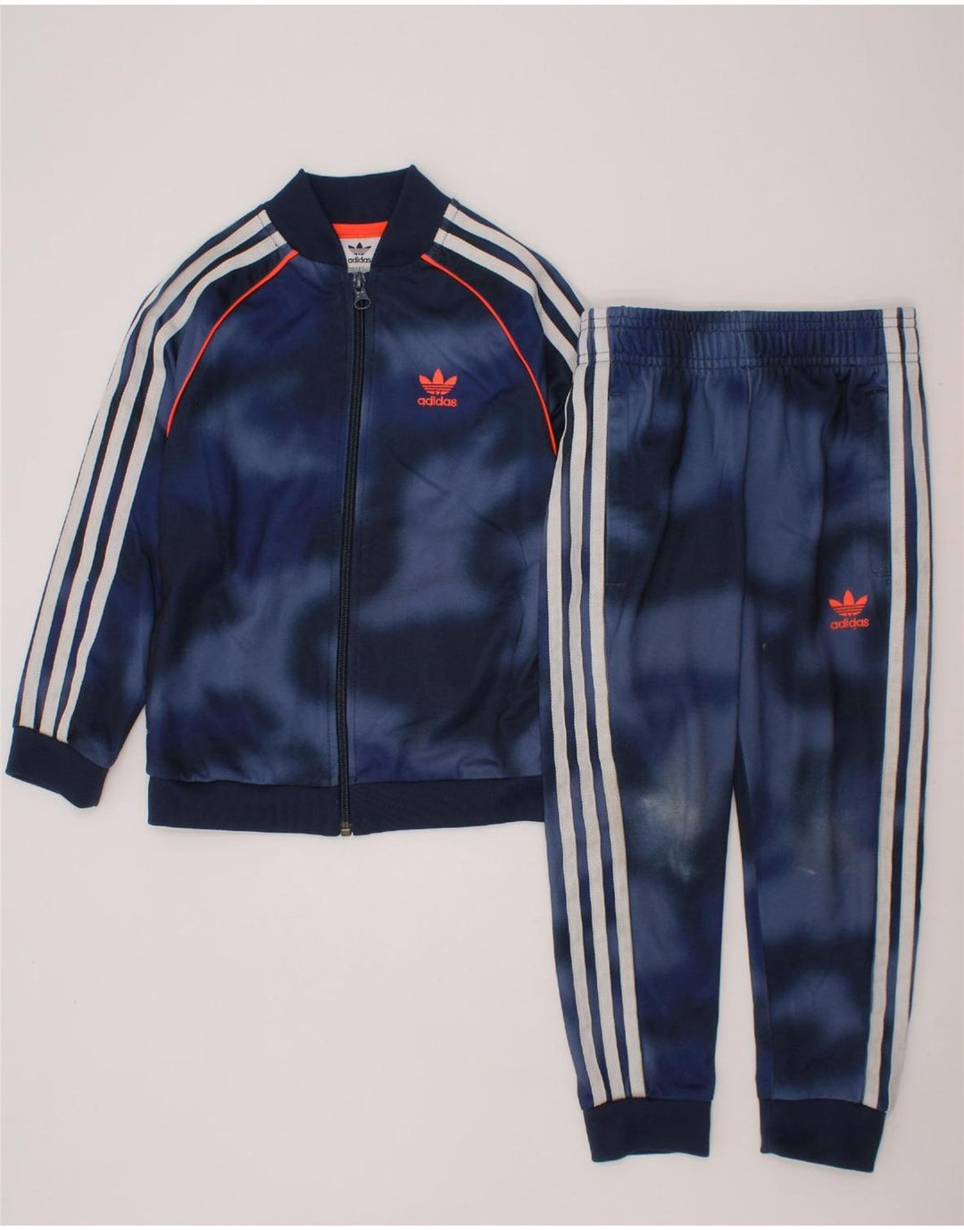 ADIDAS Boys Full Tracksuit 5-6 Years Blue Tie Dye Polyester Vintage Adidas and Second-Hand Adidas from Messina Hembry 