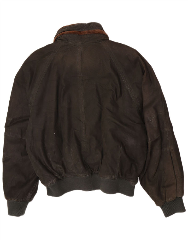 Jachetă bomber din piele cu glugă pentru bărbați Belfe & IT 48 Medium Khaki