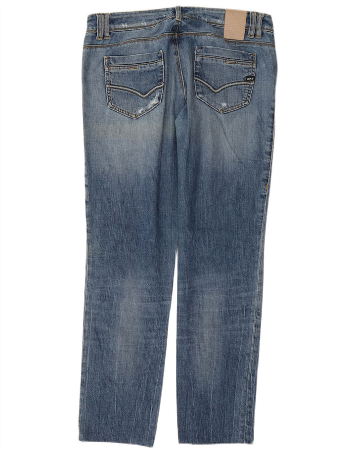 Blugi drepti distressed pentru femei Gas W30 L30 bumbac albastru