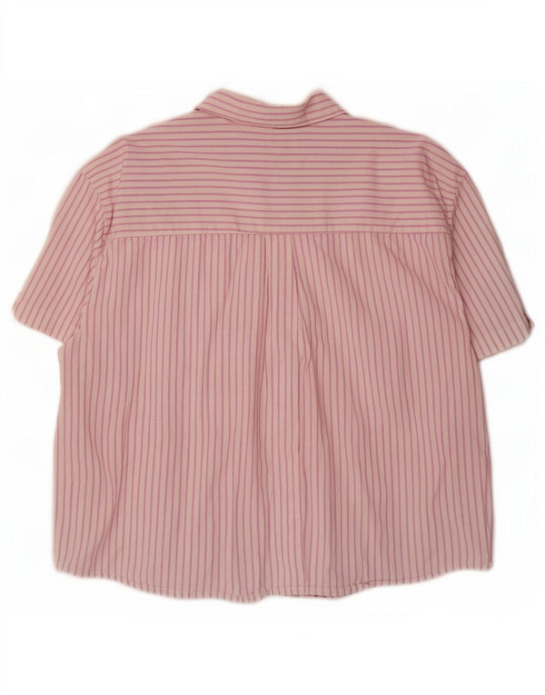 Cămașă supradimensionată cu mânecă scurtă Levi's pentru femei UK 18 XL, bumbac cu dungi roz