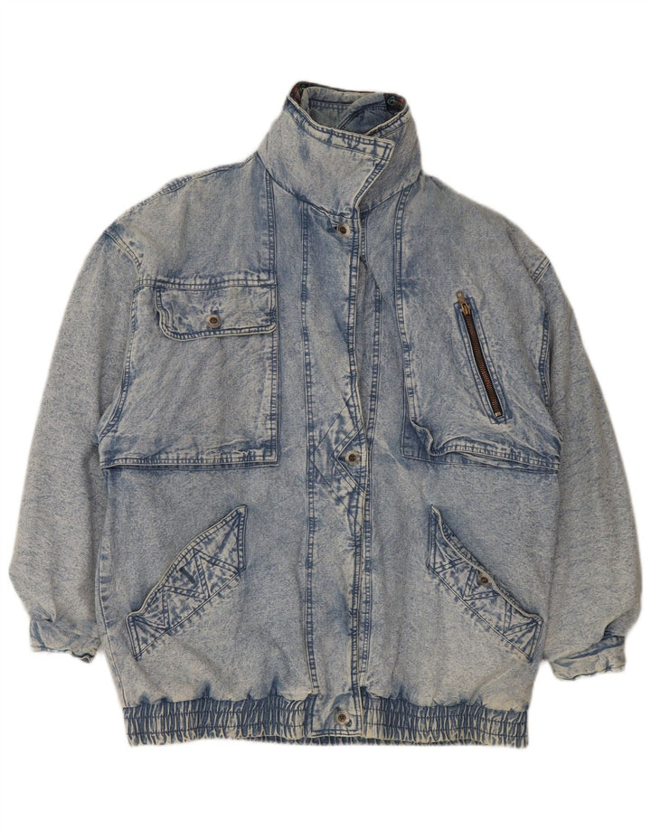 Palton oversized denim vintage pentru femei UK 18 XL bumbac albastru