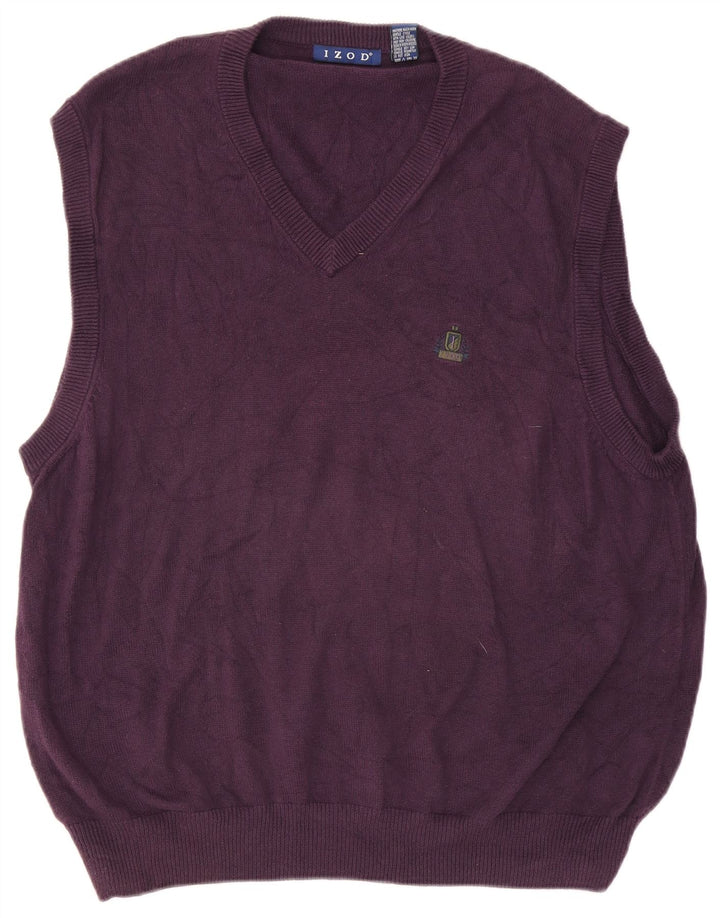 Izod Mens Vest Tank Top Mare Mov Bumbac