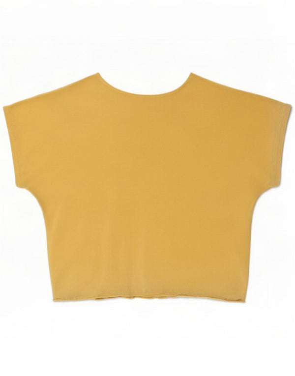 Vintage Womens Bluse Top UK 16 Large Yellow