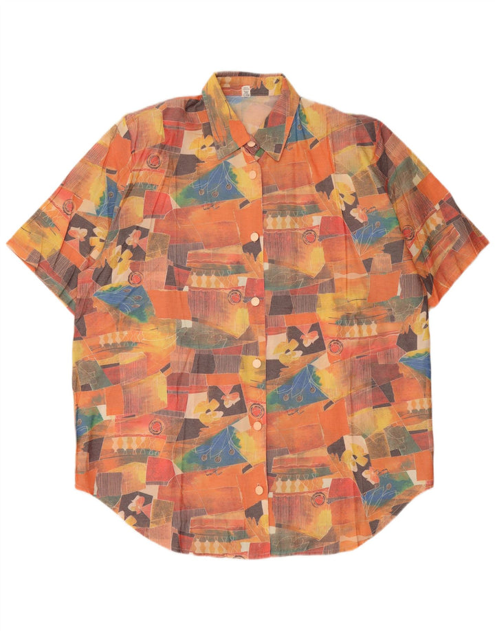 Cămașă cu mânecă scurtă cu model abstract pentru femei UK 20 2XL multicoloră