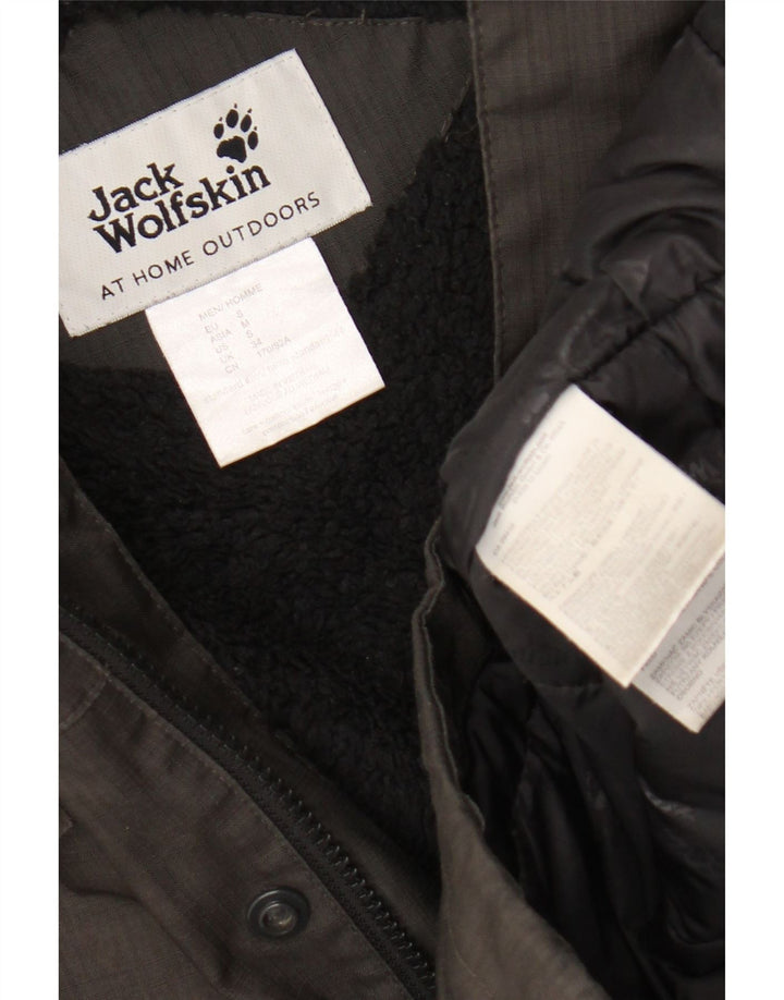 Jack Wolfskin Jachetă Parka Sherpa cu glugă pentru bărbați UK 34 Poliester gri mic