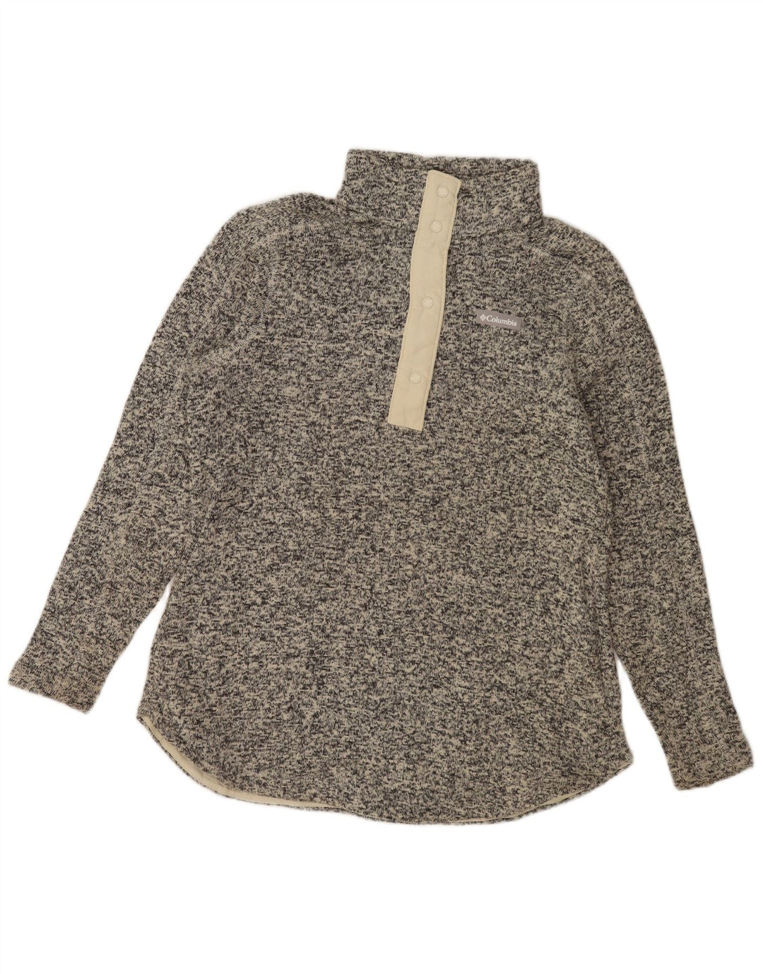 Hanorac Columbia pentru bărbați, cu gât cu nasturi, pulover mare, gri cu pete din poliester