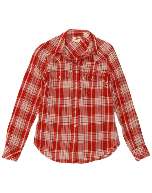 Cămașă de flanel Western Tailored Fit pentru femei Levi's UK 4 XS Bumbac carouri roșu