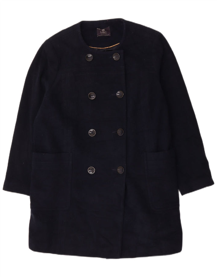 Palton dublu pentru femei Marks & Spencer UK 22 3XL Lână bleumarin
