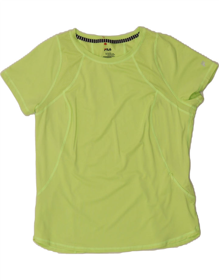 FILA Womens T-Shirt Top UK 18 XL Green Polyester Vintage Fila and Second-Hand Fila from Messina Hembry 