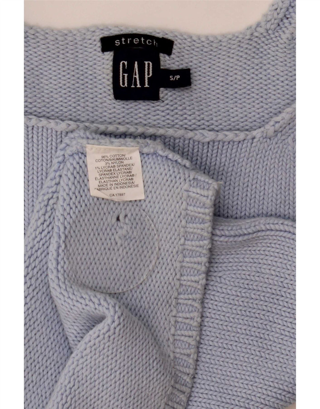 Gap Womens Crop Knit Cami Top UK 8 Small Blue Bumbac