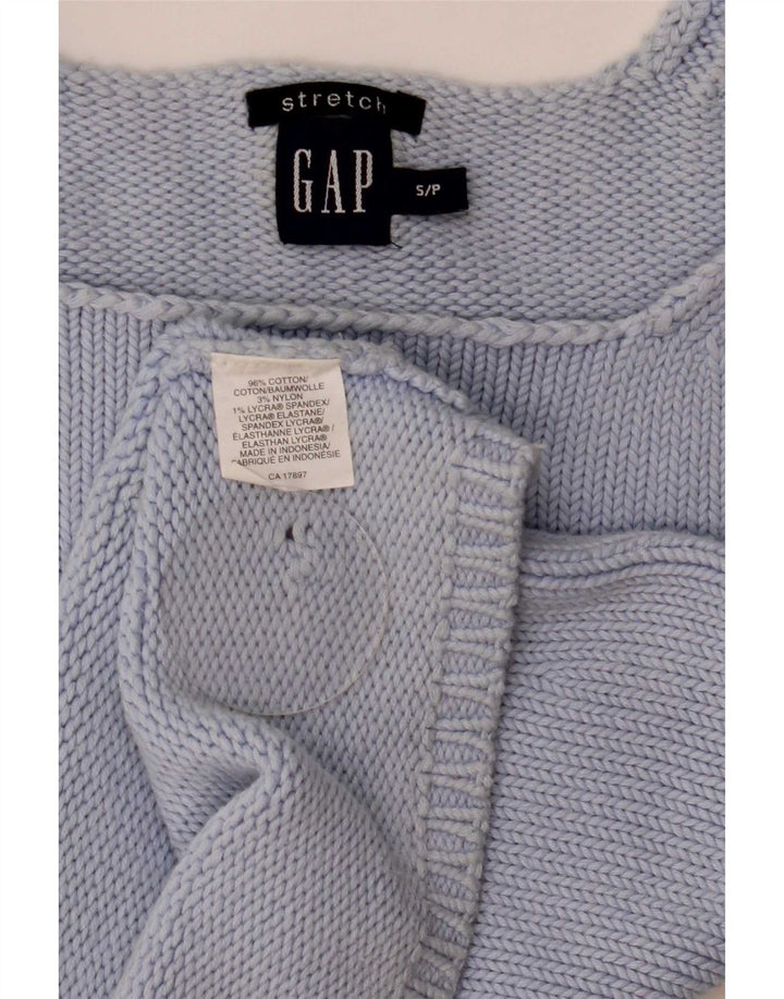 Gap Womens Crop Knit Cami Top UK 8 Small Blue Bumbac